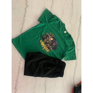 Boys Graphic Monster Truck T-Shirt & Shorts Set Cotton Blend Multiple Colors Siz